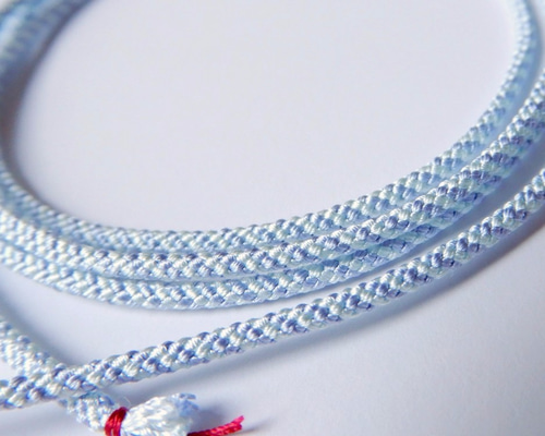 江戸八つ組：青藤色×水色】手組み組紐（76cm） ひも・コード