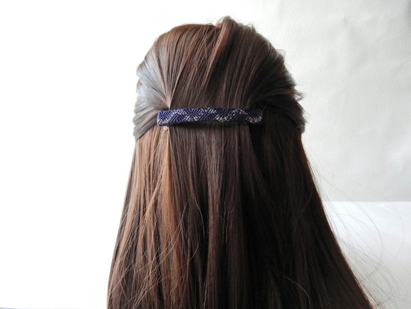 手工kumihimo[Ryu-sen：Navy] Hair slide 第2張的照片