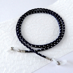 手工kumihimo[kakuyatsu-gumi：Navy]Glasses strap 第1張的照片