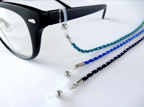 手工kumihimo[kakuyatsu-gumi：Navy]Glasses strap 第3張的照片