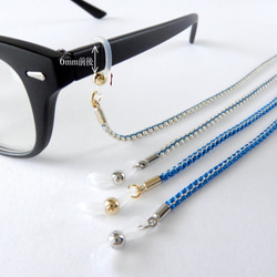 手工kumihimo[Tsuriyotsu-gumi：cyan] Glasses strap 第4張的照片