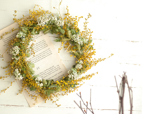 ミモザ 3月のリース* リース hanasaka* 通販 449501｜Creema(クリーマ