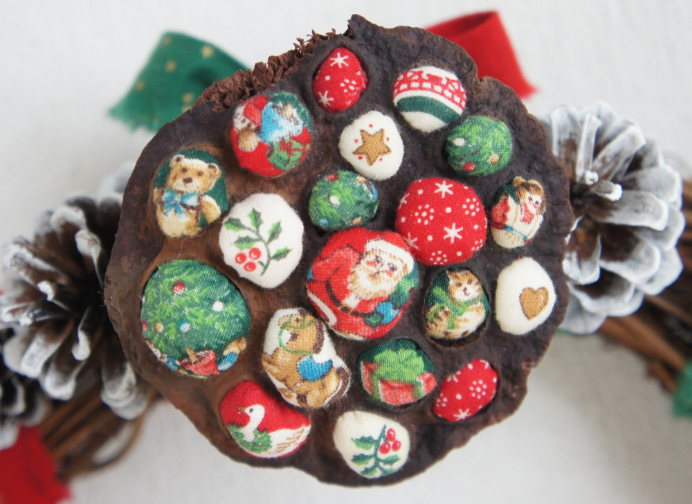 Creema限定★サンタと蓮のクリスマスリース