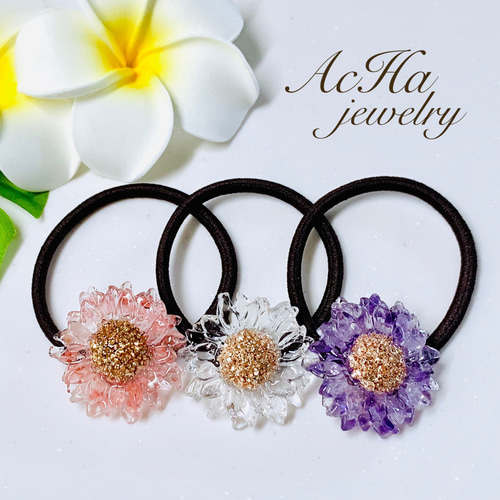 お花チャーム じゃら ヘアゴム 2番のみ¥120画像3枚目見て