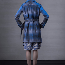 ブルー市松模様のコート 4枚目の画像