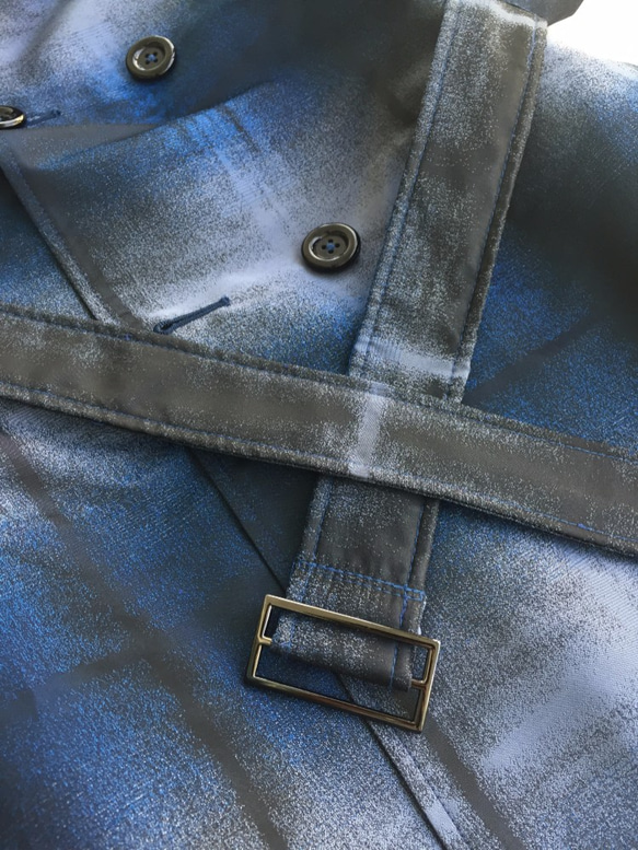 ブルー市松模様のコート 5枚目の画像