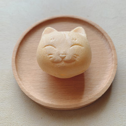 きんのハンドメイドもなか　福猫withあんこ+虎足跡(tiger-paw)コースター　 4枚目の画像