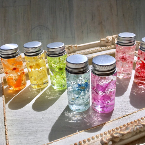 ❤︎ミニハーバリウム❤︎『パステルレインボー』7本❤︎5cm ハー  