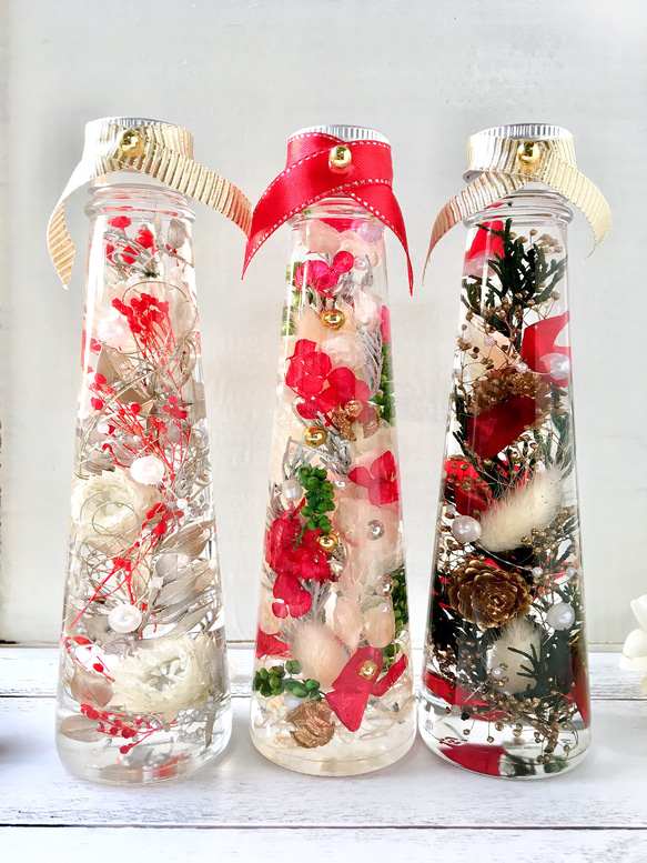 ◆ハーバリウム　169  冬のジニア*.:。✿*゜¨ ◇ハーバリウム 169 冬のジニア*.:。✿*゜¨