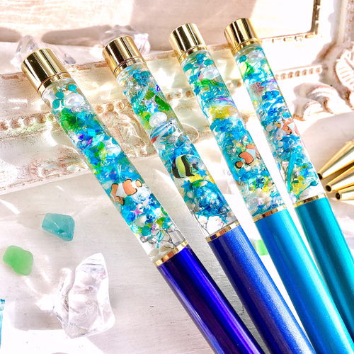 お魚ハーバリウムボールペン『ドリーミーアクアリウム』無料ラッピング