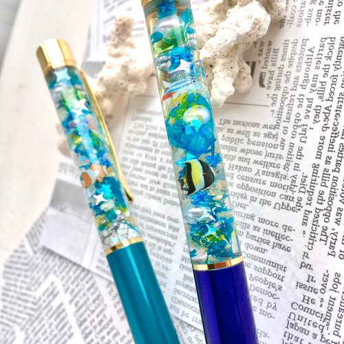 お魚ハーバリウムボールペン『ドリーミーアクアリウム』無料ラッピング