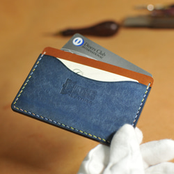 財布にも入るパスケース プエブロ仕様 ペトローリオ(青緑) 革 レザー 2枚目の画像