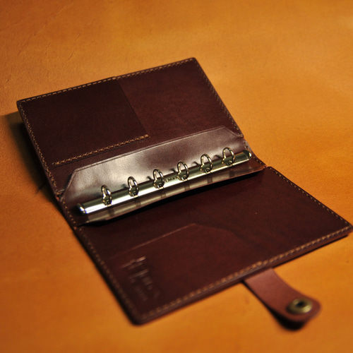 ルガトショルダーのシステム手帳 KRAUSE ミニ6穴 ワインレッド 手帳