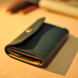 コンパクトウォレット 三つ折り財布 小さい財布 革 レザーウォレット 2枚目の画像