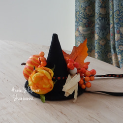 【予約品・9月上旬お届け】シャロアンのハロウィン三角帽子＆コサージュセット 9枚目の画像