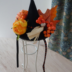 【予約品・9月上旬お届け】シャロアンのハロウィン三角帽子＆コサージュセット 10枚目の画像