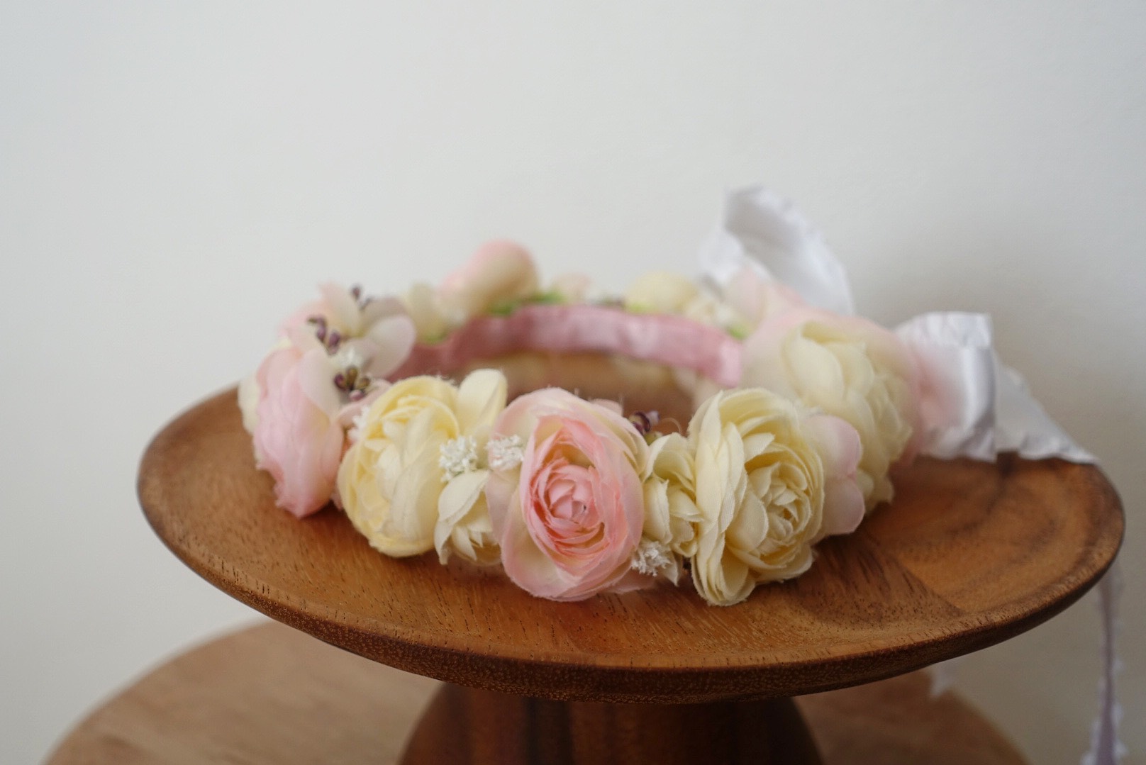 【受注制作】ラナンキュラスとかすみ草のベビー用花かんむり