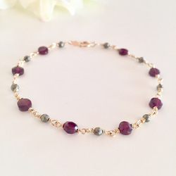 Rhodolite Garnet with Pyrite 〜bracelet〜 1枚目の画像