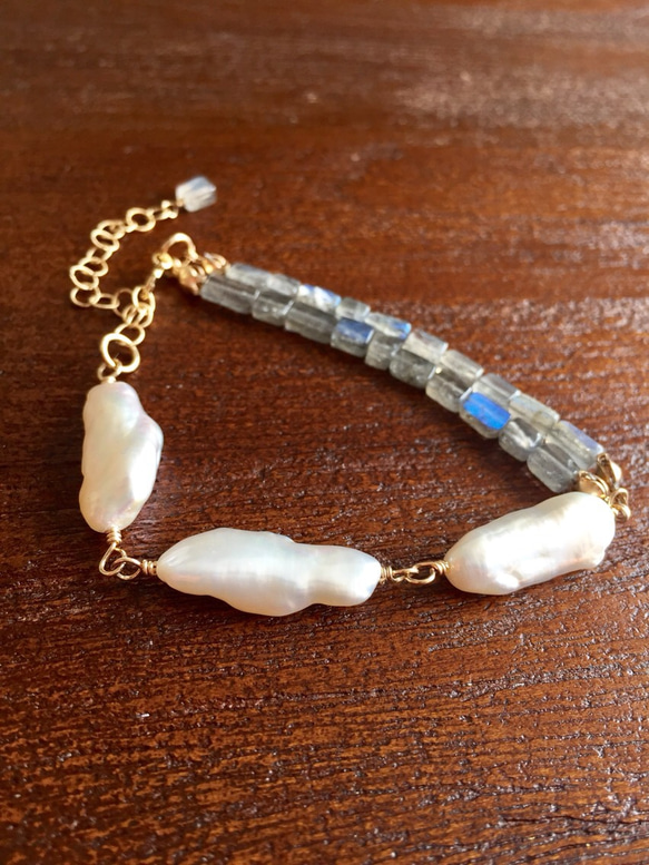 Pearl and Labradorite bracelet 1枚目の画像