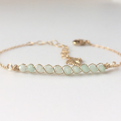 グリーンオパール Leaf bracelet 14kgf 1枚目の画像