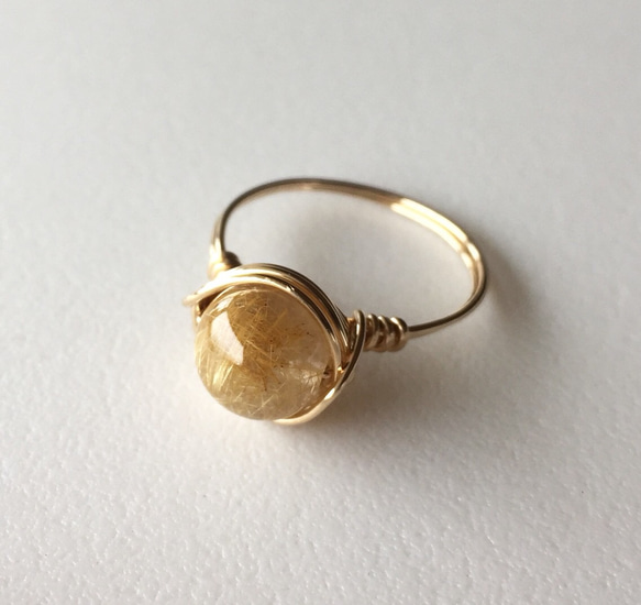 ハンドメイド ワイヤーリング ルチルクォーツ② ハンドメイド ワイヤーリング ルチルクォーツ②