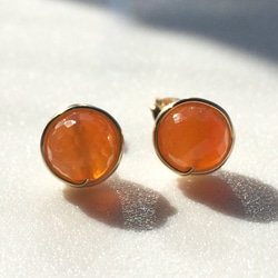 〜Carnelian〜カーネリアンワイヤースタッドピアス 4枚目の画像