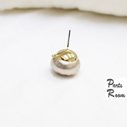 [2件]大號16毫米珍珠耳環[古銅色] [無鈦柱扣] mt-2906 第2張的照片