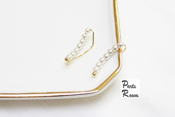 [4 件] Pearl Line Ear Cuff Earrings-mt-2923 第3張的照片