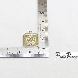 [2 件] LUCKY Charm Square Vintage Coin [Gold] mt-2976 第5張的照片