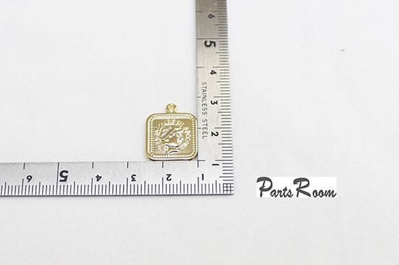 [2 件] LUCKY Charm Square Vintage Coin [Gold] mt-2976 第5張的照片