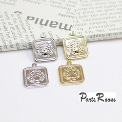 [2 件] LUCKY Charm Square Vintage Coin [Gold] mt-2976 第6張的照片