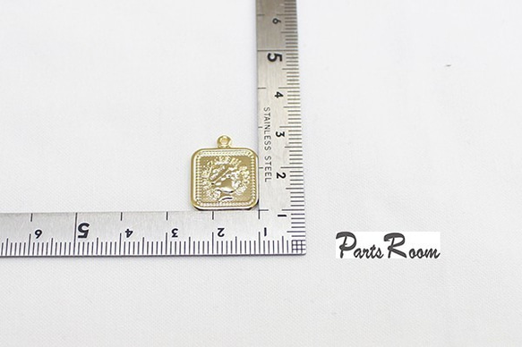 [2 件] LUCKY Charm Square Vintage Coin [銀] mt-2977 第5張的照片