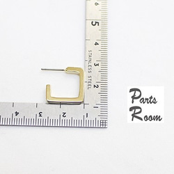 [4件]方圈耳環[金] [無鈦柱扣] mt-3033 第4張的照片
