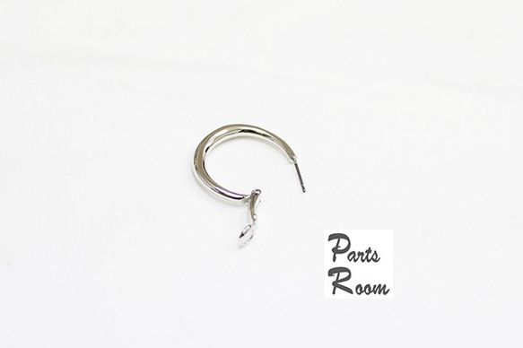 [2件]圈形耳環[銀色] [鈦柱形/彈簧式抓鉤] -mt-3051 第3張的照片