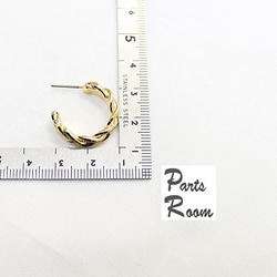 [2件]編織設計的圈形耳環[金] [無鈦柱扣] -mt-3060 第4張的照片