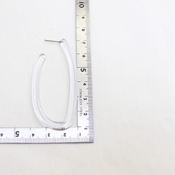 [2件] [高品質]橢圓形透明耳環[鈦柱子/不搭扣] -mt-3069 第5張的照片