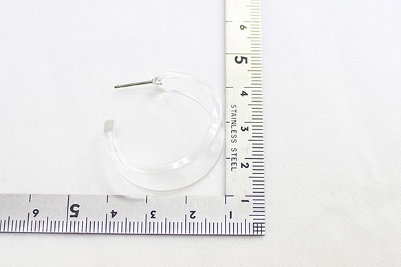 [4件]透明迷你圈形耳環[無鈦柱扣] -mt-3071 第6張的照片