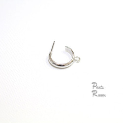 [4件]圈形耳環[銀色] [無鈦柱扣] mt-3092 第3張的照片