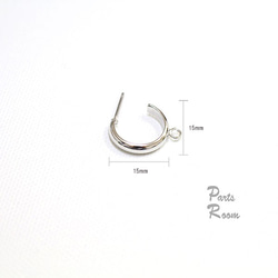 [4件]圈形耳環[銀色] [無鈦柱扣] mt-3092 第4張的照片
