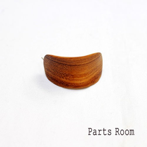 [2件]木曲線設計耳環[棕色] [無鈦柱扣] -mt-3110 第5張的照片