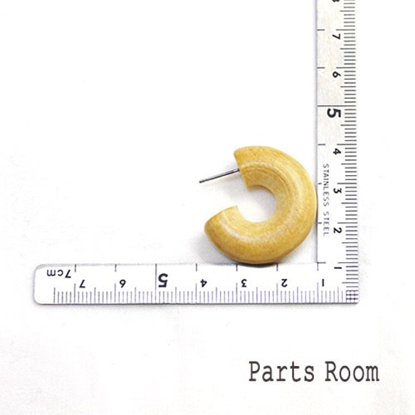 [2件]木圓形耳環[天然] [無鈦柱扣] -mt-3111 第3張的照片