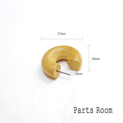 [2件]木圓形耳環[天然] [無鈦柱扣] -mt-3111 第4張的照片