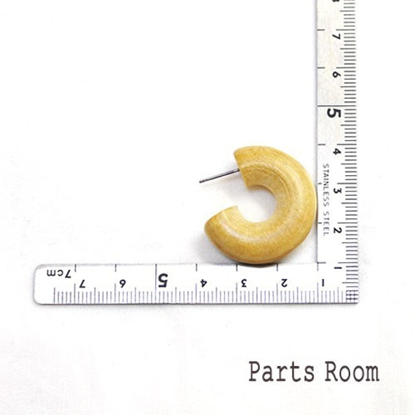 [2件]木圓耳環[棕色] [無鈦柱扣] -mt-3112 第6張的照片