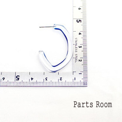 [2件] C形Epo透明耳環[白色] [無鈦柱扣] -mt-3134 第5張的照片