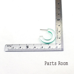 [2件]迷你C型Epo透明耳環[白色] [無鈦柱扣] -mt-3143 第6張的照片
