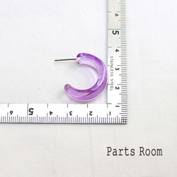 [4件]彩色透明圈形耳環[紫色] [無鈦柱扣] -mt-3144 第4張的照片