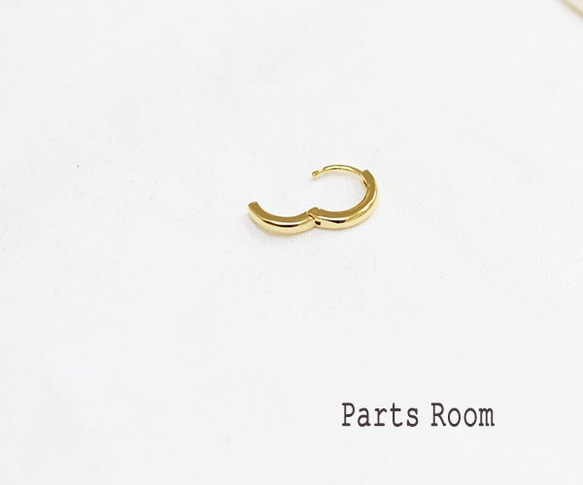 [2 件] 可打開的簡單迷你圈形耳環 [金色]-mt-3207 第3張的照片