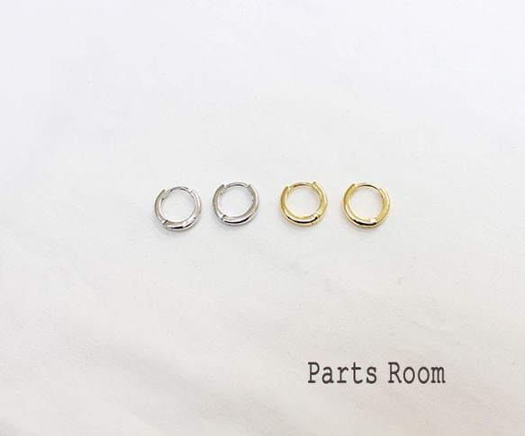 [2 件] 可打開的簡單迷你圈形耳環 [金色]-mt-3207 第7張的照片
