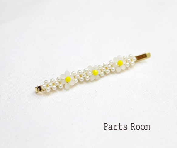 【2件】珠子、珍珠、花簪【米色】-mt-3193 第2張的照片