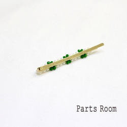 【2件】珠子、珍珠、花簪【綠色】mt-3194 第3張的照片